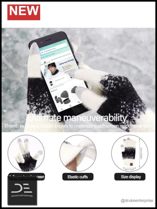Winter Beanie Scarf Touchscreen Gloves Set - Premium Nylon Acrylic